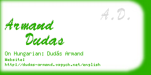 armand dudas business card